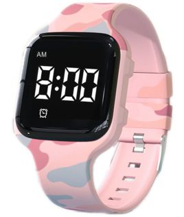 Børneur med vibration i pink camo | FIBEX15V10