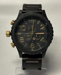 Nixon 51-30 Chrono Matte Black/Guldfarvet A083-1041