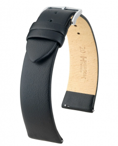 Hirsch Toronto Black Leather Strap 8mm Silver Buckle without Quick Release 03702150-2-08