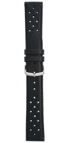 Falkenlund Deluxe Beco 20mm Black Calf Leather Rally Strap Stainless Steel Buckle 338120S