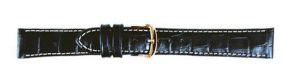 Falkenlund Deluxe Beco Watch Strap Louisiana Matt Black Calf Leather 22mm Stainless Steel Buckle 6193522S
