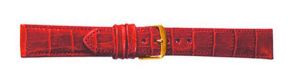 Falkenlund Deluxe Beco Watch Strap Louisiana Basic Red Calf Leather 22mm Gold Plated Buckle 6481522G