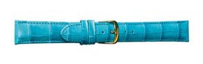 Falkenlund Deluxe Beco Watch Strap Louisiana Croco Light Blue Calf Leather 14mm Gold Plated Buckle 6482014G
