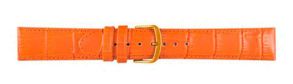 Falkenlund Deluxe Beco Watch Strap Louisiana Basic Orange Calf Leather 18mm Gold Plated Buckle 6482118G