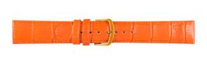 Falkenlund Deluxe Beco Watch Strap Louisiana Croco Orange Calf Leather 14mm Gold Plated Buckle 6482114G