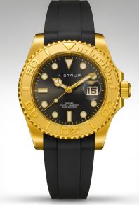 Aistrup Mens 100m Classic Golden Sapphire 40mm