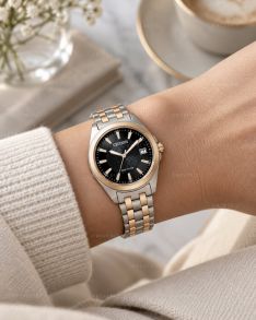 Citizen Ladies Two-Tone Solar Black Dial Sapphire 33mm