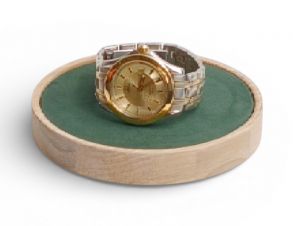 MORELUND Watchmat in Natural Wood/Green Leather MO2300