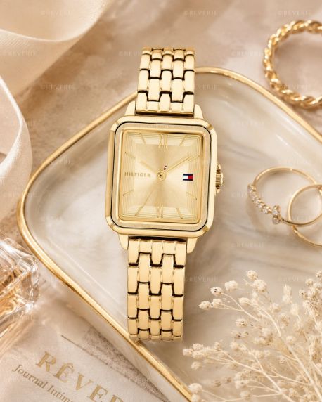 Tommy Hilfiger Lady Golden Rectangular 24mm