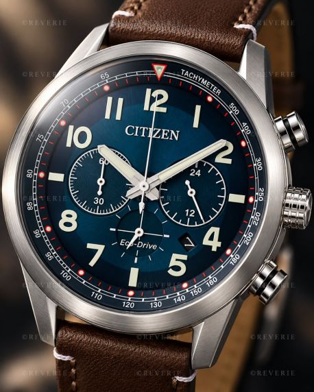 Citizen Mens Solar Chronograph Leather 43mm