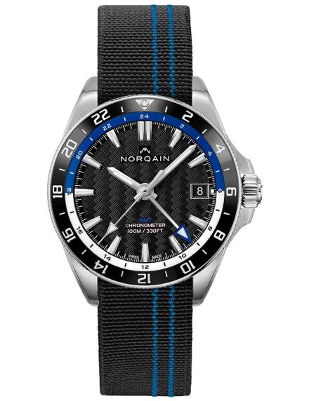 Norqain Neverest GMT Flex Black Blue Fabric Strap 20mm 15BAF