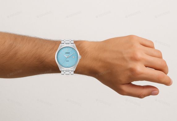 Lorus Mens 100m Classic Light Blue Steel 41mm